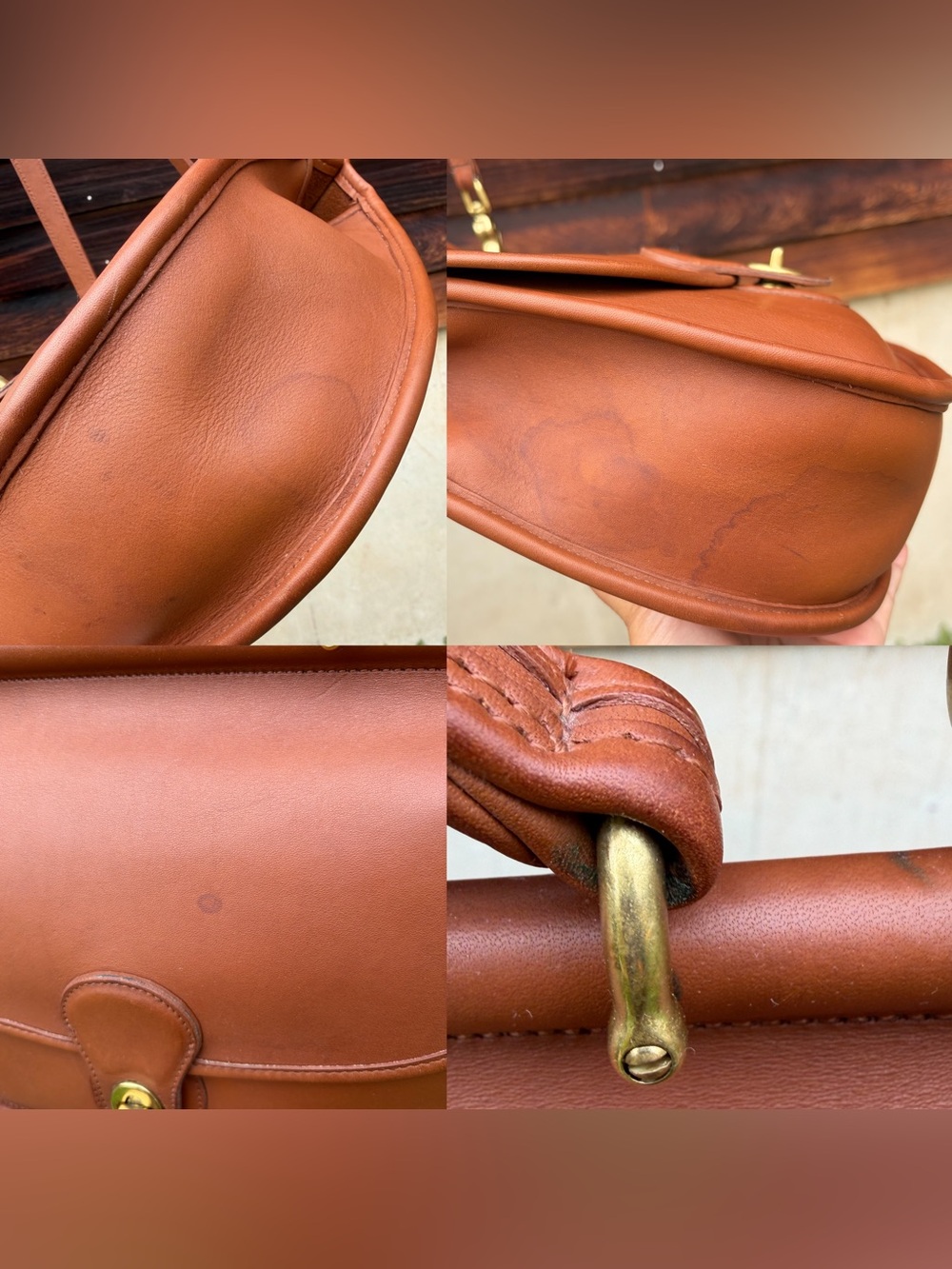 *RARE* Coach Sherbourne #9987 British Tan Leather Vintage 1990s Top Handle Bag - Picture 10 of 12